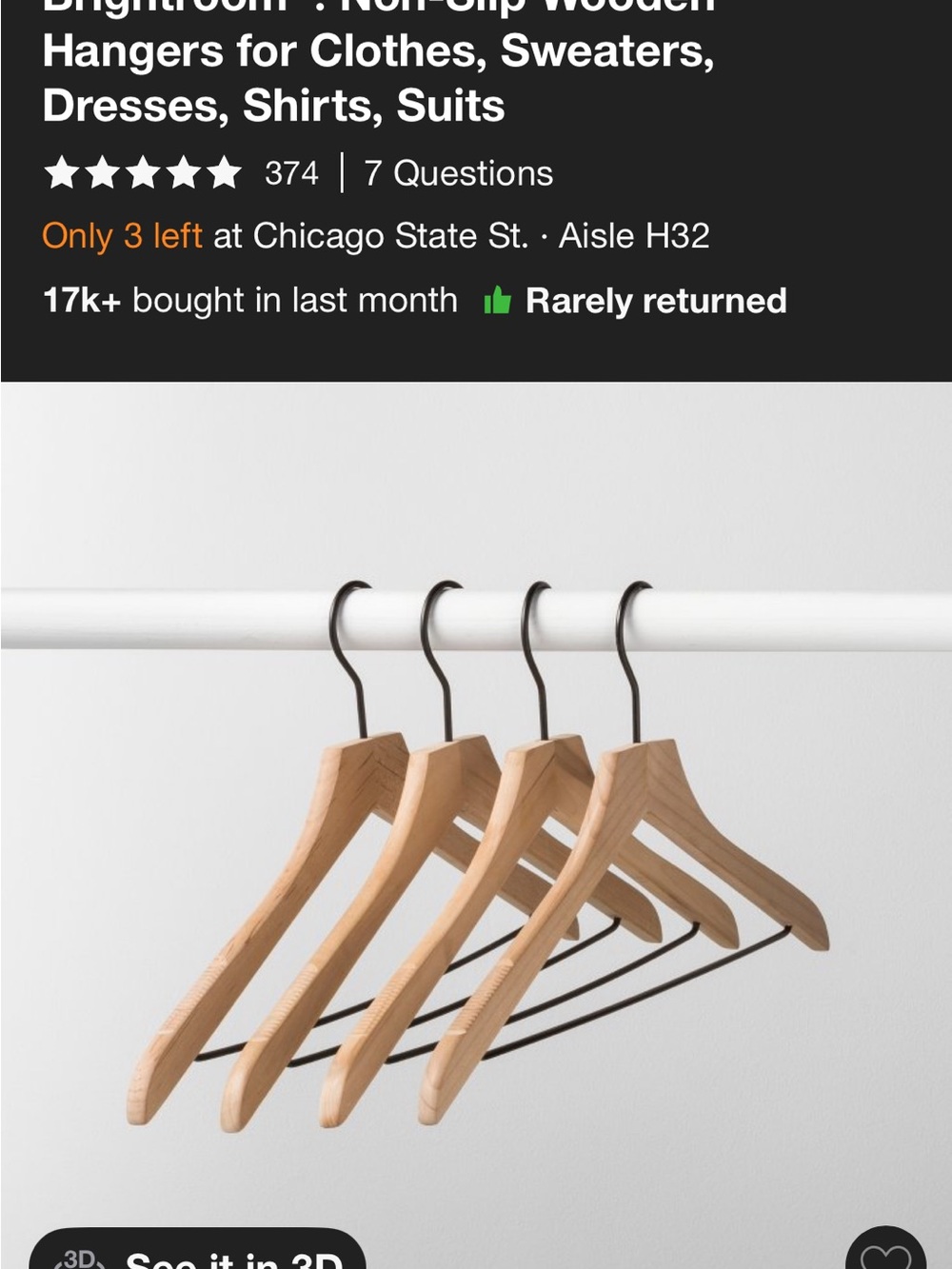Wooden Non-Slip Clothes Hangers - Natural Wood (Set of 8)